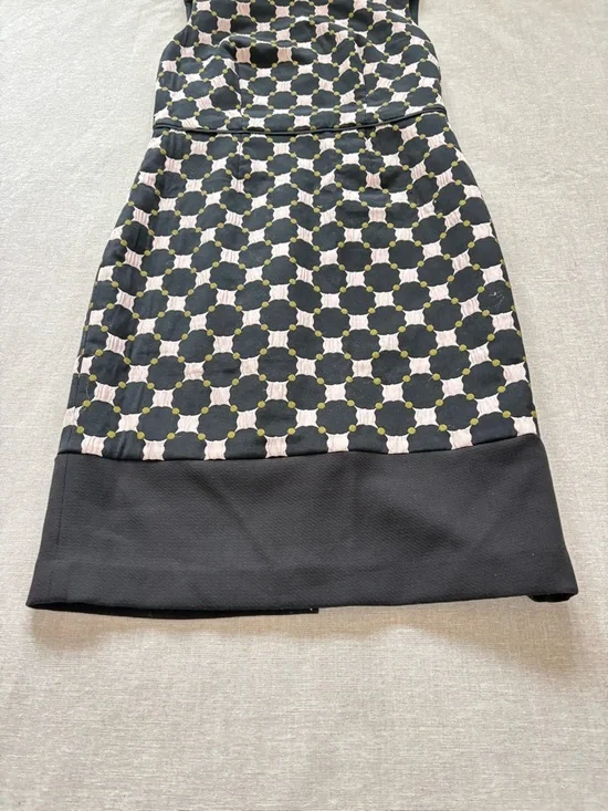 Ann Taylor Black & Pink Geometric Midi Sheath Dress - Picture 6 of 13